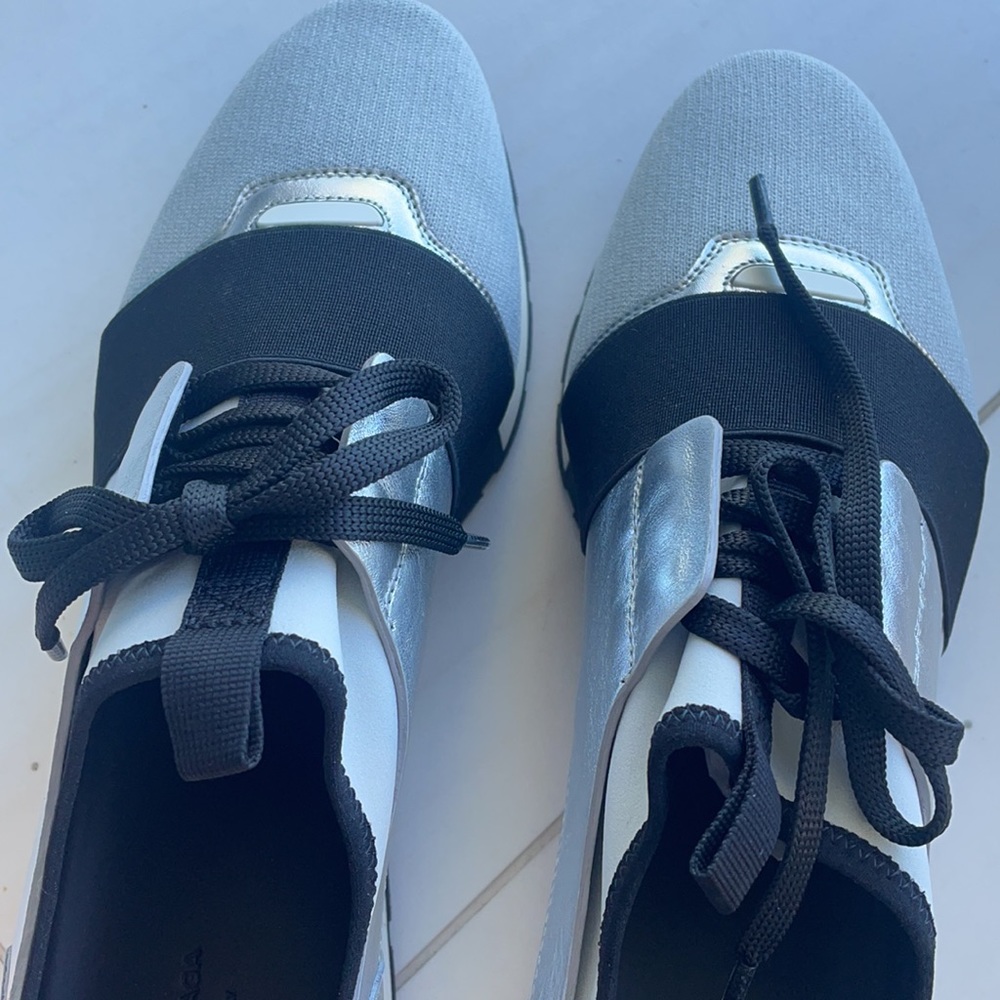 Balenciaga Black/Silver Race Runner Sneaker - Picture 8 of 16